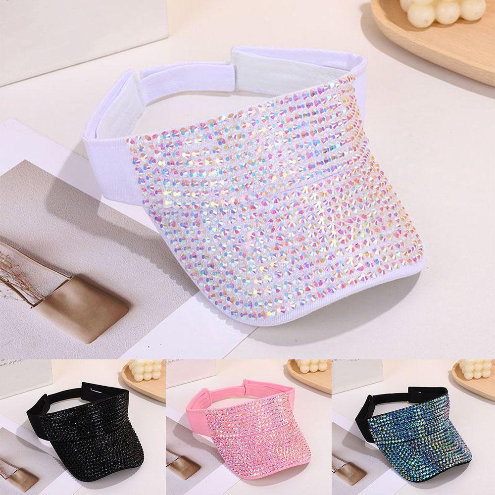 Casual Rhinestone Women Hats Empty Top Adjustable Baseball Cap Beach Cap Summer Spring