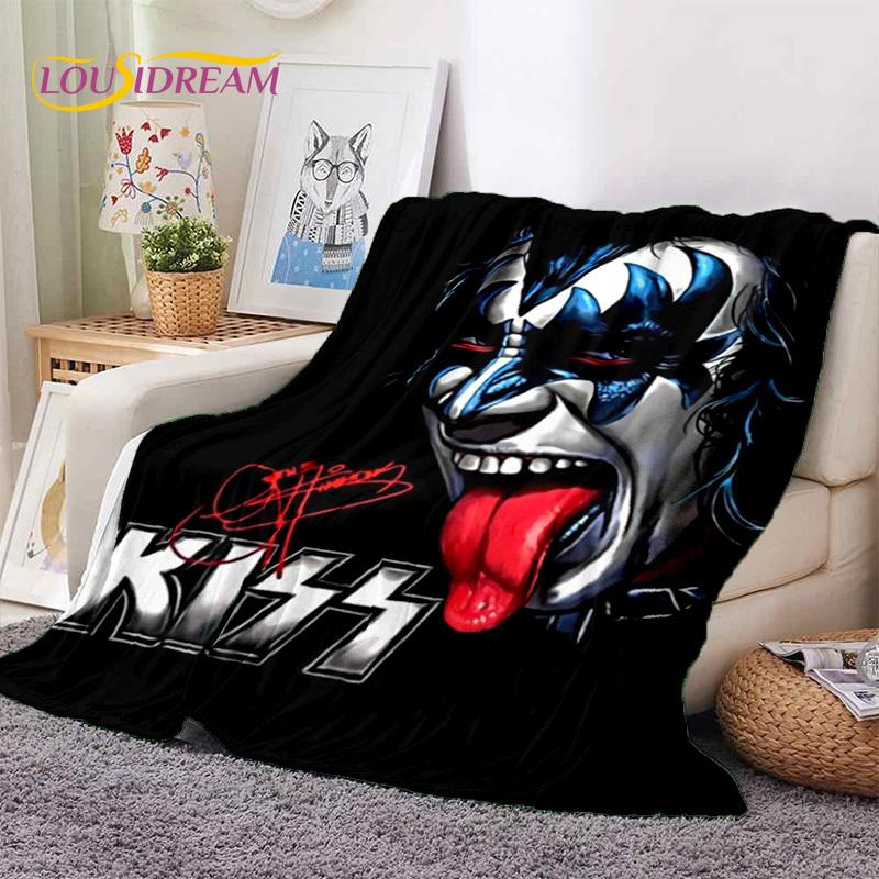 Kiss Rock Heavy Metal Band Gene Paul Soft Flannel Blankets,Throw Blanket Comfortable Blanket for Picnic Beds Sofa Home Bedroom