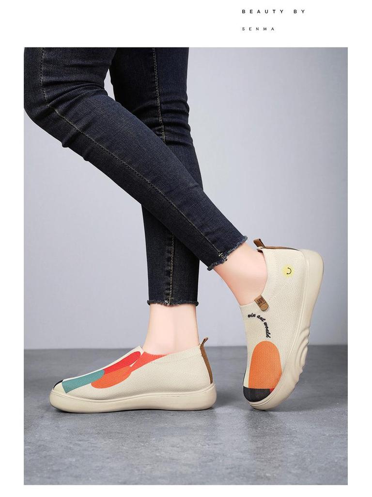 Damen Sommer Slipper Leichte Plateau Schuhe: Weiche Sohle & Atmungsaktive Freizeitsneaker