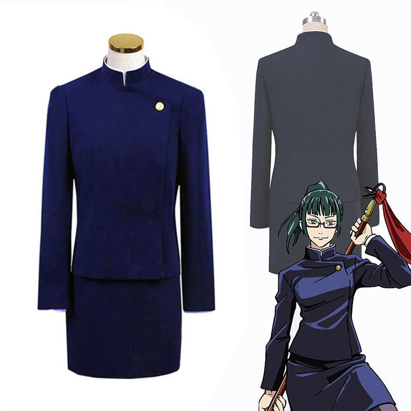 Jujutsu Kaisen Cosplay Costume Zenin Maki In Green Wig Halloween Uniform Women