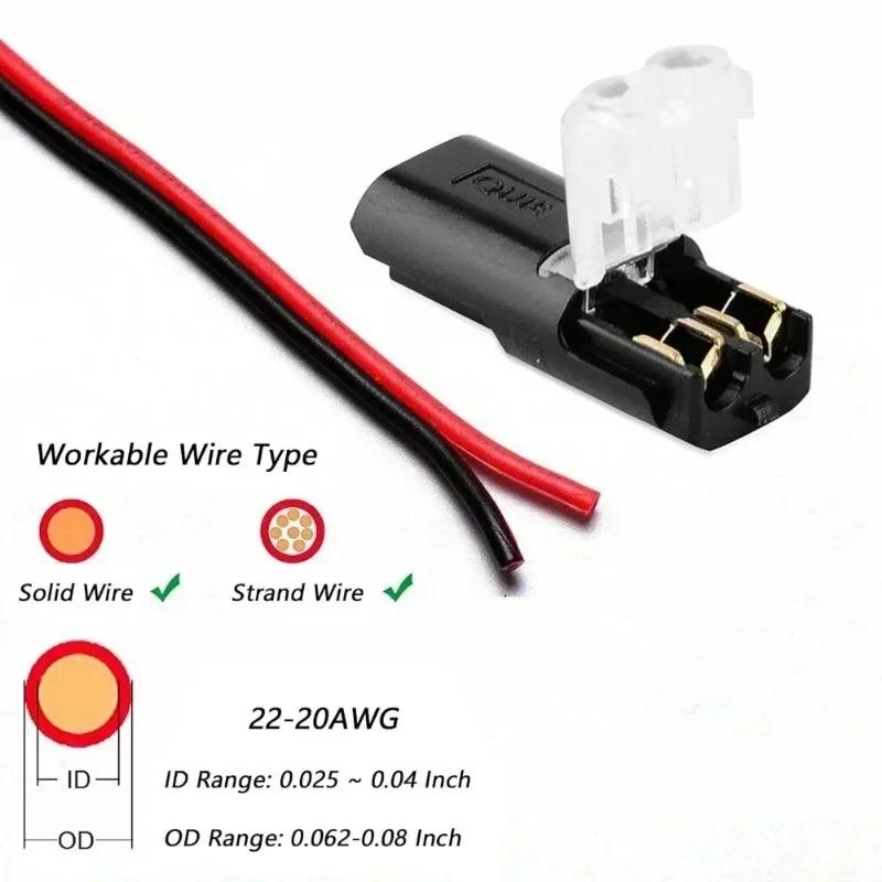 

Double-Wire Electric Plug-in Connectors with Buckle Terminal Block Waterproof Cable Clamps Quick Connect Snap for Secure Wiring 10PCS