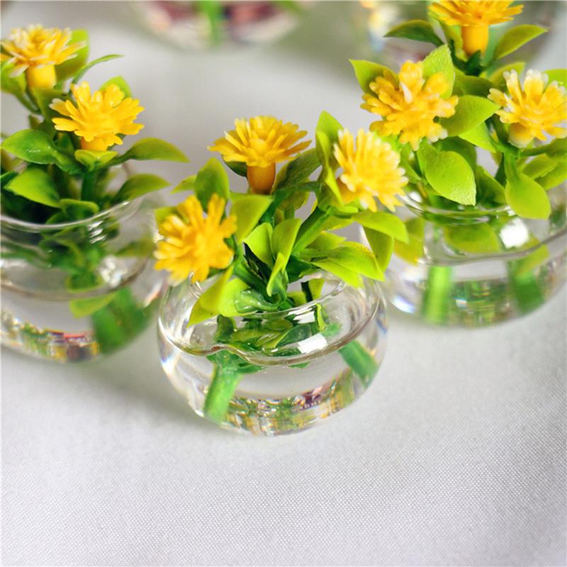 1:12 Dollhouse Miniature Green Potted For Home Decor Simulation Potted Plants