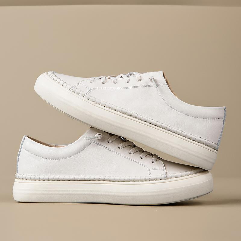 Genuine Leather Mens Shoes Luxury Outdoor Driving Shoes Fashion Handmade Man Skateboard Footwear Versatile Simple Comfy Sneakers