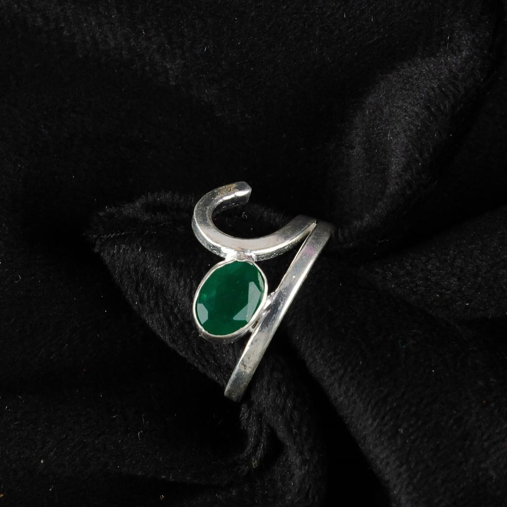 Green Onyx Gemstone 925 Sterling Silver Jewelry Handmade Ring  Gift For Birthday RR-27-13