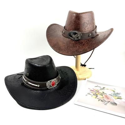 JYL TS DIY Western Cowboy Hat Unisex European Vintage Suede Jazz Hat Faux Suede