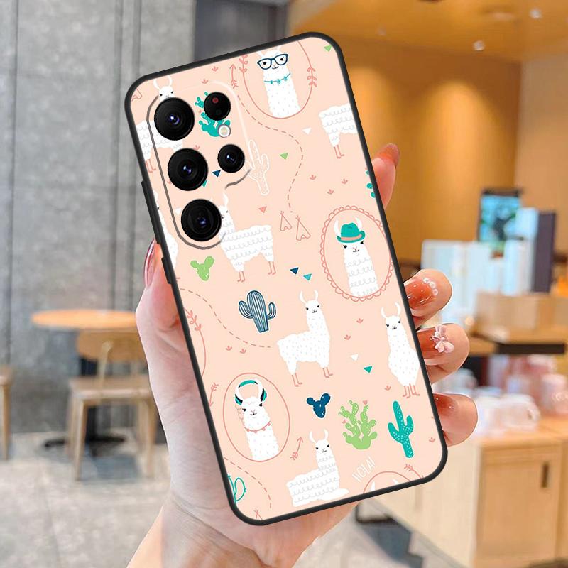 

Cute Llama Phone Case For Samsung Galaxy S25 S24 S23 S21 S20 S22 Ultra S9 S10 Plus S25 FE Back Cover Galaxy S10