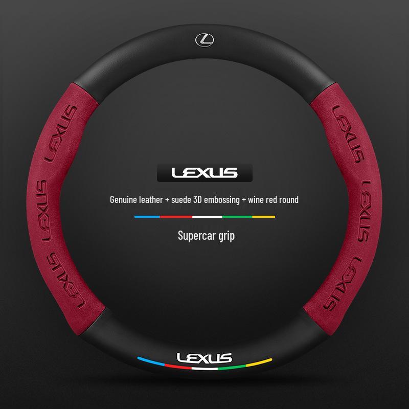 Lexus Steering Wheel Cover: Genuine Leather & Suede for UX, NX, RX, LX, CT