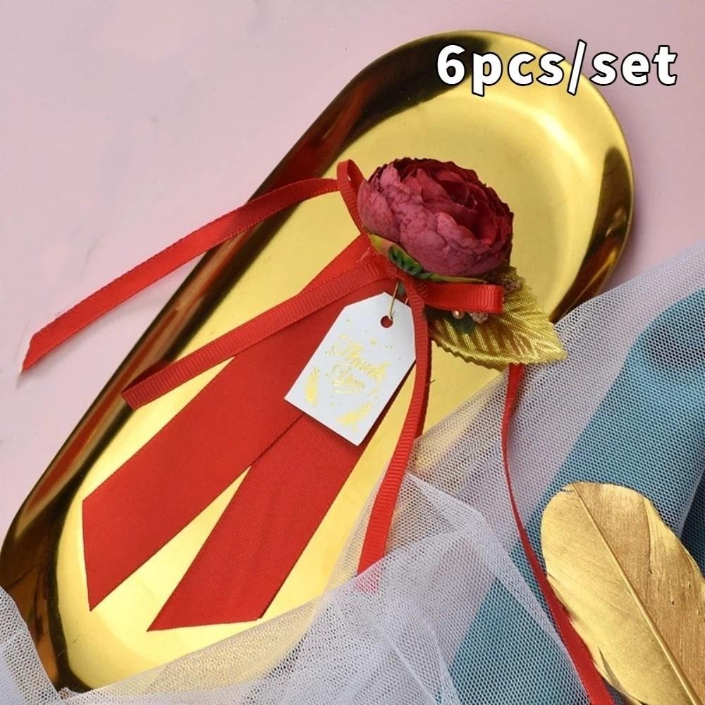 

6pcs Realistic Gift Box Decor Rustic Style Candy Box Flower Wedding Car Flowers Car Decoration Style 1