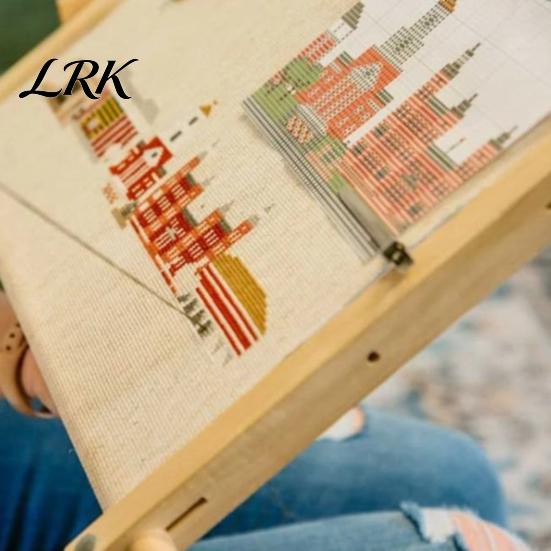 Adjustable Embroidery Stand Table Stand, Cross Stitch Hoop for Lap Multi-angle or Top Tapestry, Wooden Holder Bead Frame