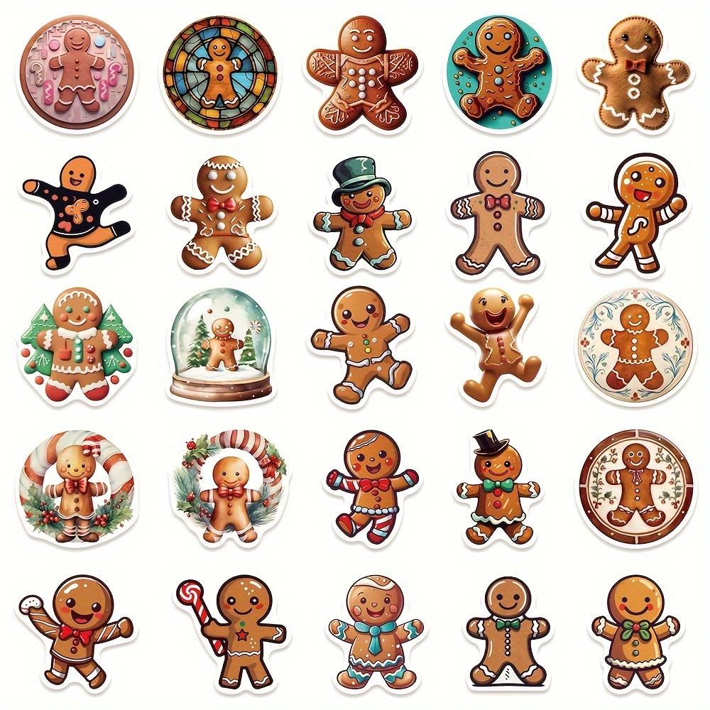 50PCS Kawaii Christmas Dessert Gingerbread House Stickers for Scrapbooking Skateboard Phone Case Children's Gift Toy