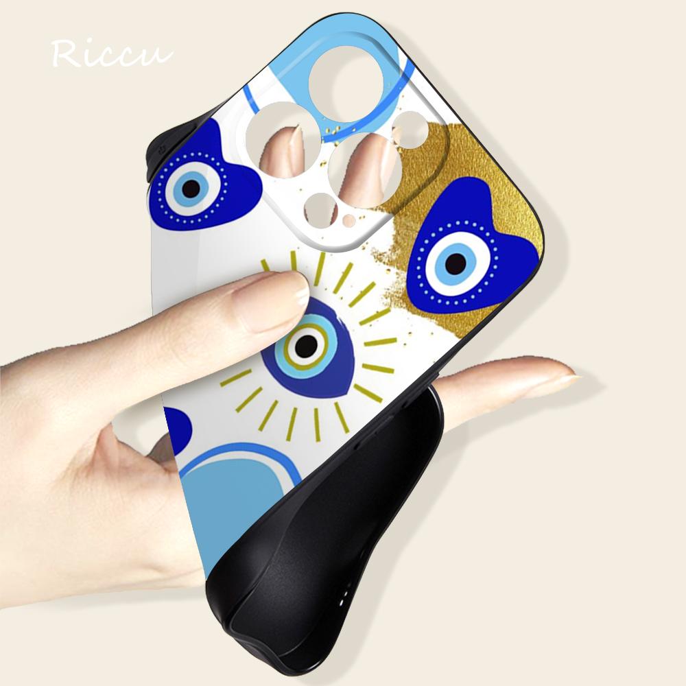 FOR IPhone Blue Nazar Boncuğu Evil Eye Phone Case 14 11 12 Pro 8 7 14 Plus X Pro 14 MAX 13 MINI XR XS 14 Pro Soft Phone Covers