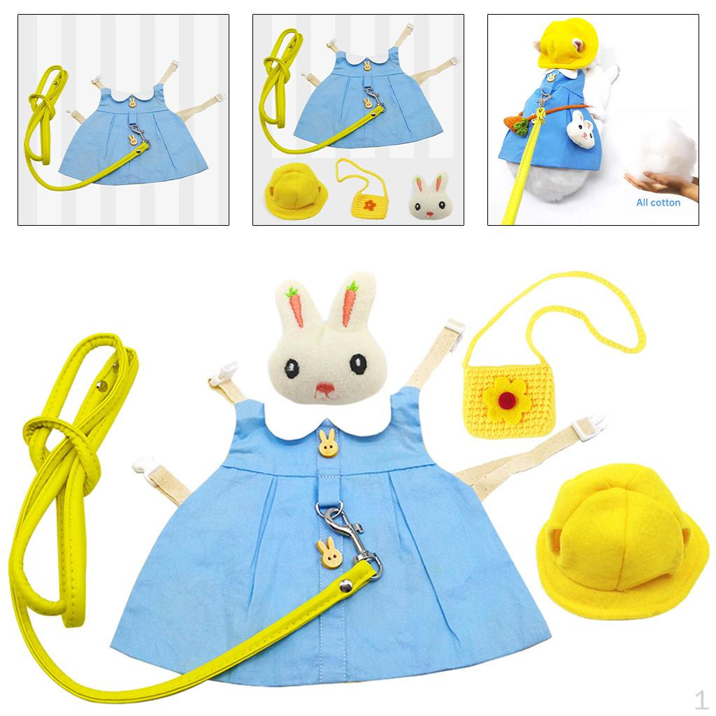 Small Animals Pet Dress Set Rabbit Clothes for Autumn Party Wedding Outfit