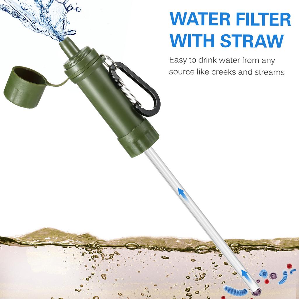 Outdoor Water Straw Water Filtration System Water Purifier for Emergency Camping Traveling Backpacking