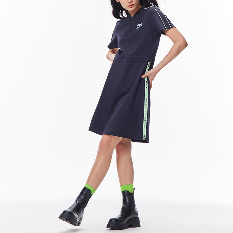 New FILA Short Sleeved Dress Women's Legend Blue F11W138307F-NV