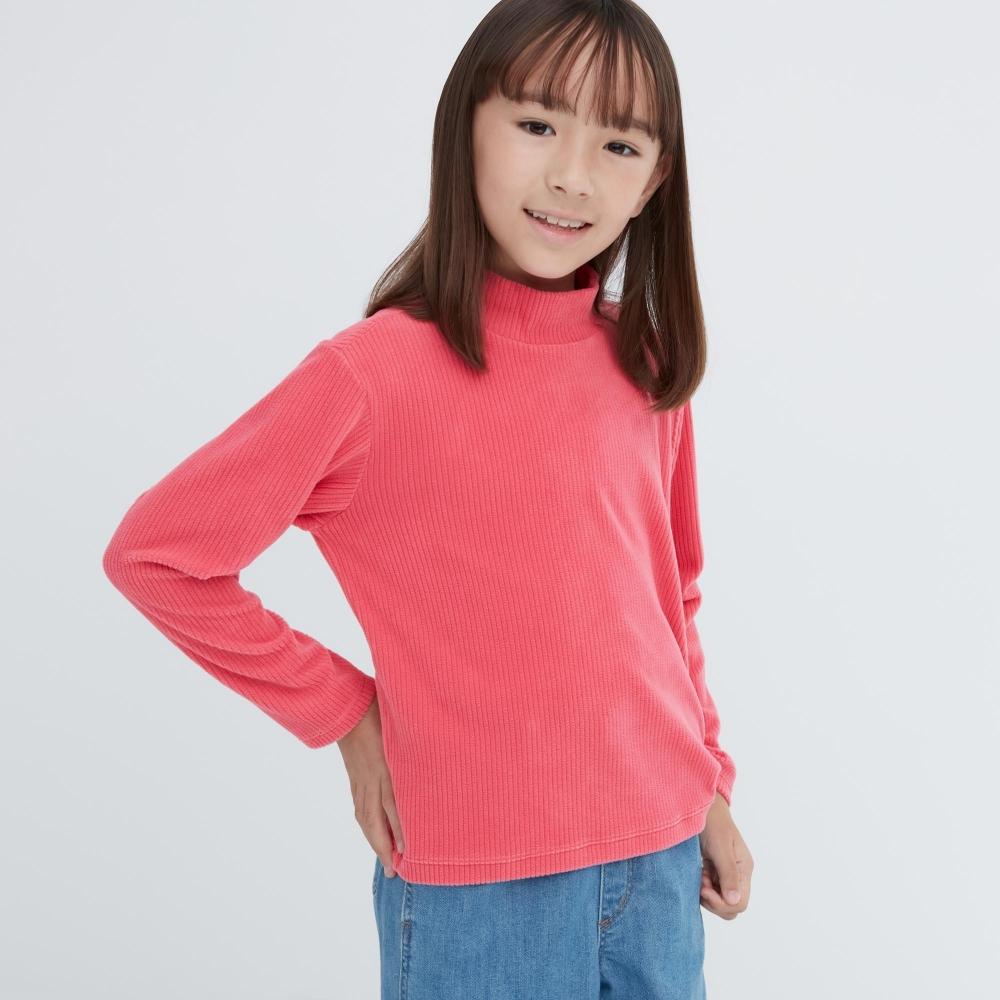 

Флисовая футболка UNIQLO KIDS с высоким воротником и длинными рукавами