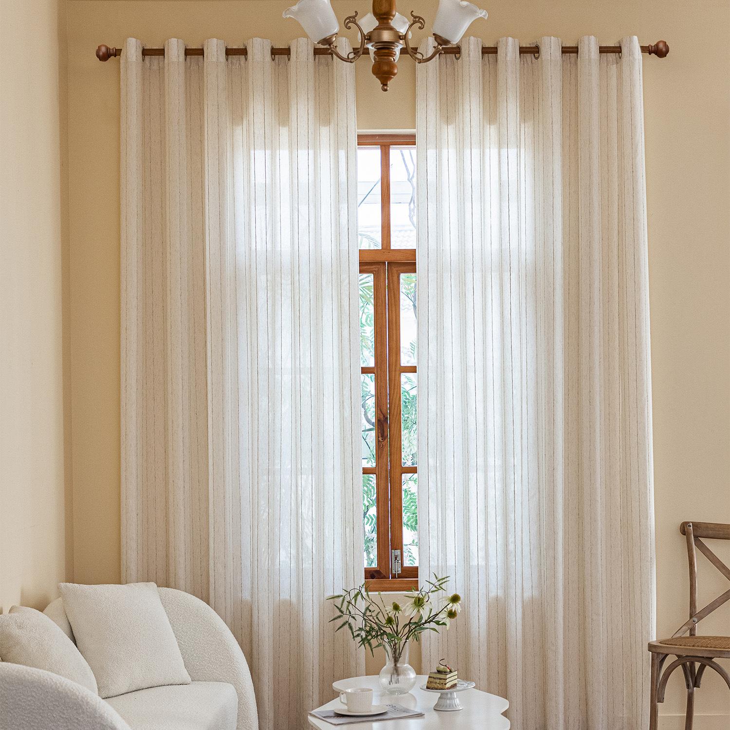 

Москитная сетка для окна Японский хлопок и лен Тонкие шторы Гостиная Спальня Столовая Балкон 140*260CM