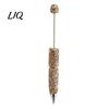 Refillable Bling Writing Pen Diamond Beadable Pens, Rhinestone Beaded DIY Bead Pen, Crystal Shaft Exquisite Stationery Black Ink Ballpoint Pens