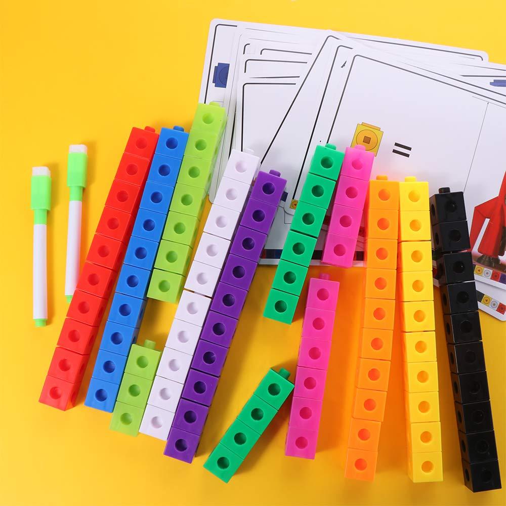 Montessori Cube Puzzle Building Blocks Multilink Counting Stacked DIY Building Blocks Cube Toys Portable Model