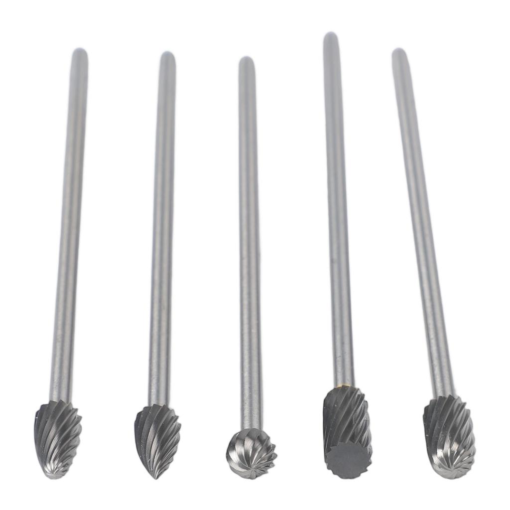 5pcs Rotary Rasp File Carving Grinder Abrasive Tools 3x6x100mm Long Single Cut For Solid Carbide Rotary Burrs Set Rotary Tools