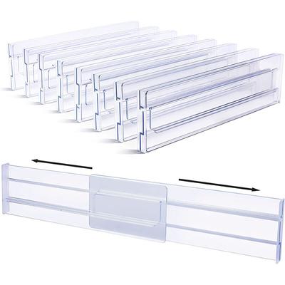 Organizer per divisori per cassetti da 1 pezzo, regolabile, altezza 8 cm, espandibile da 27,5 a 52 cm, organizer per cassetti da cucina.