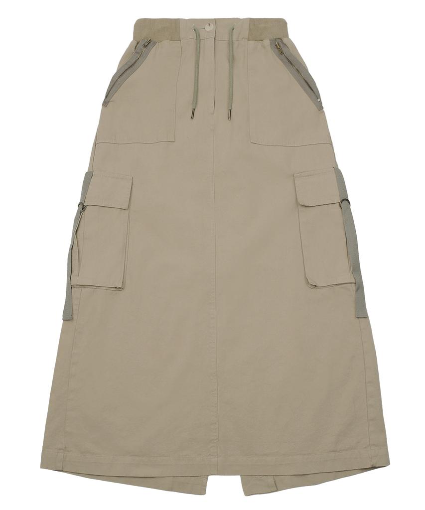 MIDNIGHT MOVE 2 Cargo Skirt (Beige)