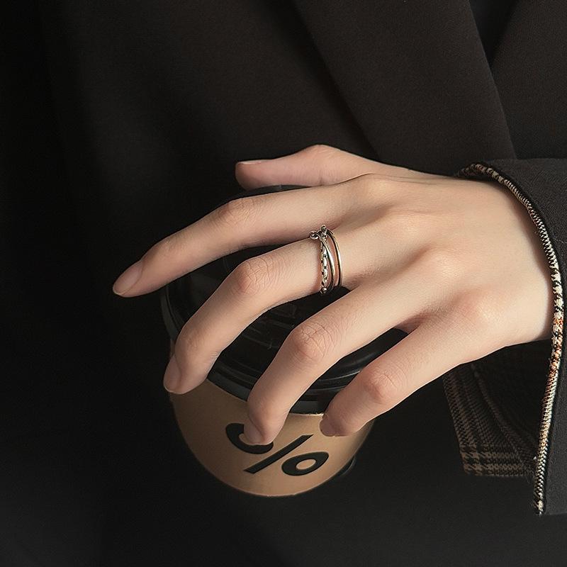Adjustable Irregular S925 Sterling Silver Ring for Men and Women - Versatile, High-End Style