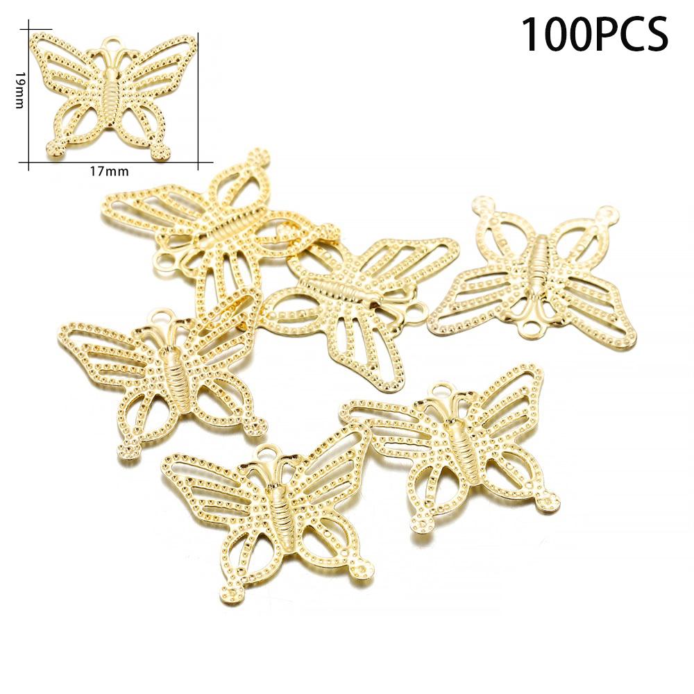 30/100Pcs/Lot Iron Hollow Butterfly Shape Pendant Charms Earrings Connector For DIY Jewelry Necklace Making Accessories