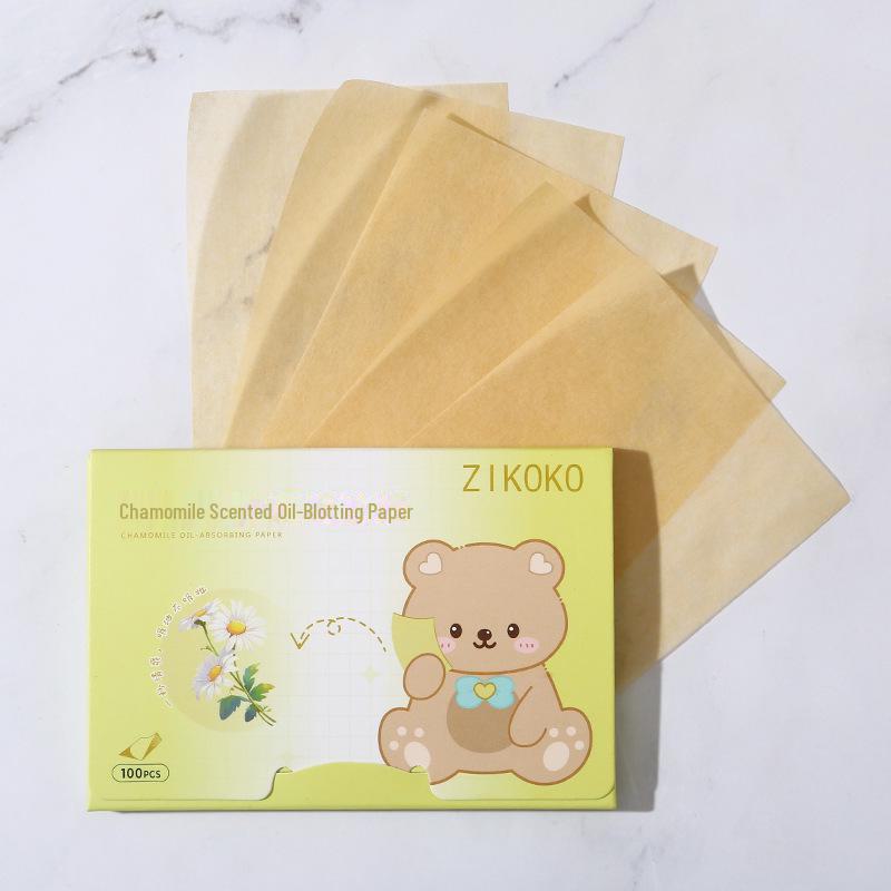 ZIKOKO Portable Oil-Absorbing Facial Papers - 100 Sheets, Fragrance-Free, Removable Box, Oil-Control