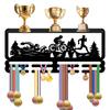 Wrought Display Rack with Hooks – Wall Mounted Award Holder for Medals, Ribbons and Certificates