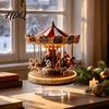 Retro-Weihnachtsparty-Zubehör Karussell Acryl Tischdekoration 2D Flaches Hängeornament für stabiles Stehen Ornamente Heim-Büro Schreibtischdekoration,