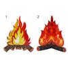 Fake Flame 3D Realistic Art Paper Red Vivid Artificial Safe Campfire for Festival