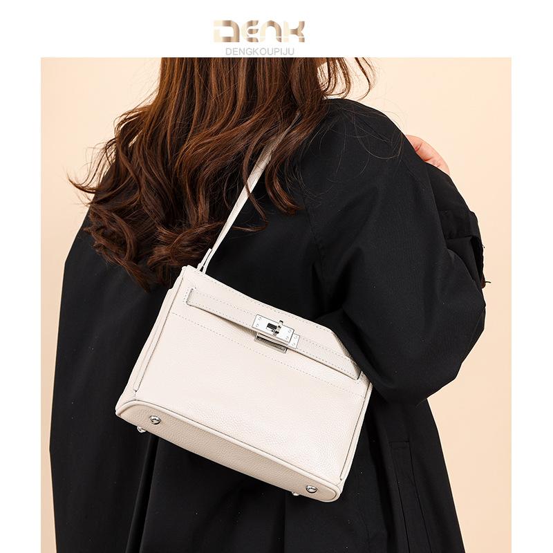 Leather women's bags, new large-capacity first-layer cowhide, simple and high-end single shoulder crossbody fashion women's bags