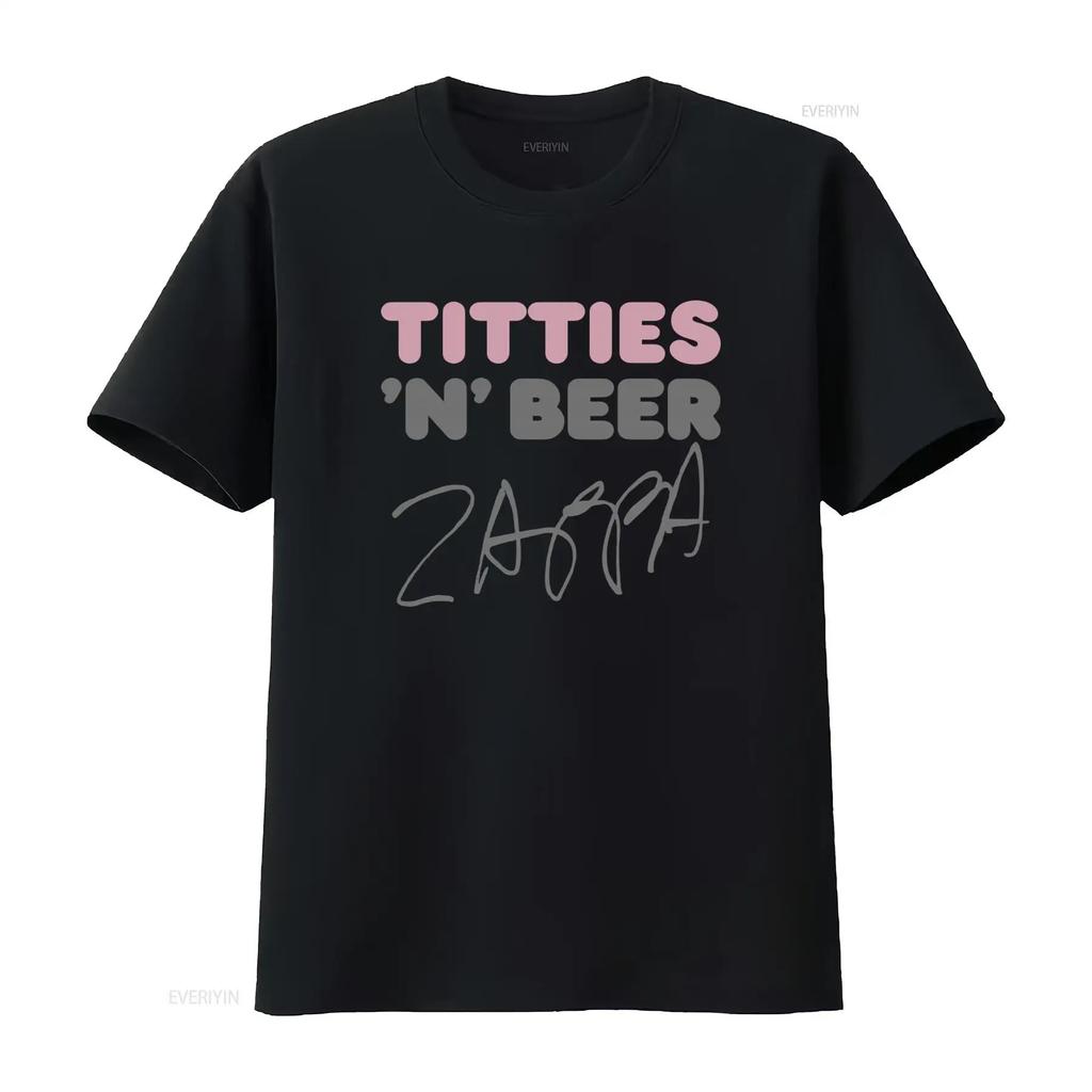 Frank Zappa Titties N Beer Rock Tour Maglietta da Concerto Cotone Pesante Edizione Limitata Taglia dalla S alla 2XL Vintage USA Lavata Moda