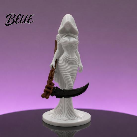 Horror Theme Decor 3D Printed Hooded Woman Statue, Gothic Grim Reaper Figurine, Halloween Party Decoration for Home Office Desk Shelf Figurine