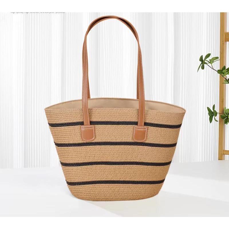 Straw bag women's summer bag fashion tote bag large capacity woven bag bucket bag women's bag