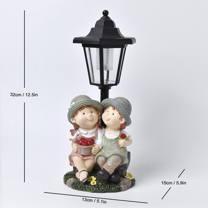 

Nordic Angel Girl Resin Ornaments Solar Hexagonal Light Outdoor Garden Balcony Home Decorations Statue