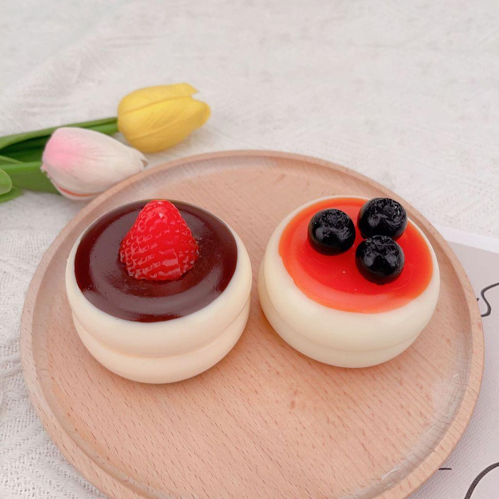 Silicone Strawberry Souffle Stress Relief Toy With Realistic Cake Design For Kids And Adults