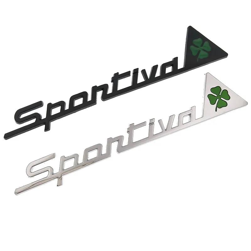 Metalen Sportiva Klaver Groen Delta Auto Zijscherm Embleem Badge Sticker voor Alfa Romeo 4C 8C 156 166 159 Giulietta Spider GT