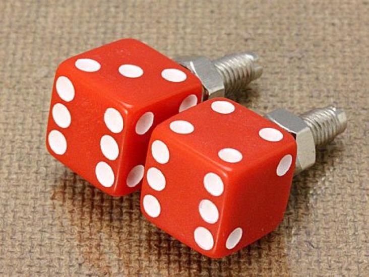 

License Plate Bolt Dice (Red) NB-AA113RD-MON