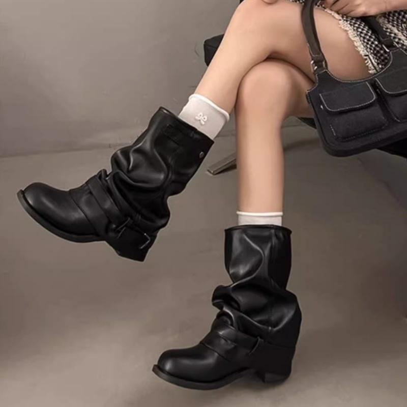Fashion 2025 Spring Autumn Casual Comfortable Women Boots Platform Solid Color Women  Boots Trendy Versatile Slip On Women Short Boots
