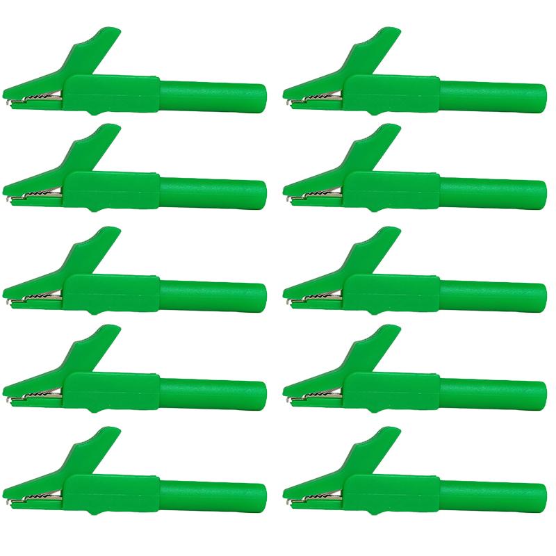 Fully Insulated Brass Test Clips 5mm Mini Jaw 4mm Safety Banana Jack, High Voltage Proof 3000V, 4/10pcs for Electrical Testing