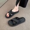 Step On Shit Slippers Women's Summer Wear 2025 New Thick-bottomed Non-slip Niche High-end Sandals Velcro One-word Drag