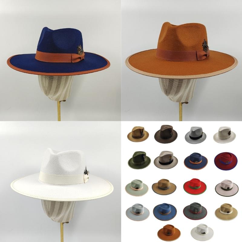 Stylish Wide Border Hat Sun Protecting Fashionable Hat British Styles Hat for Holiday Celebrations