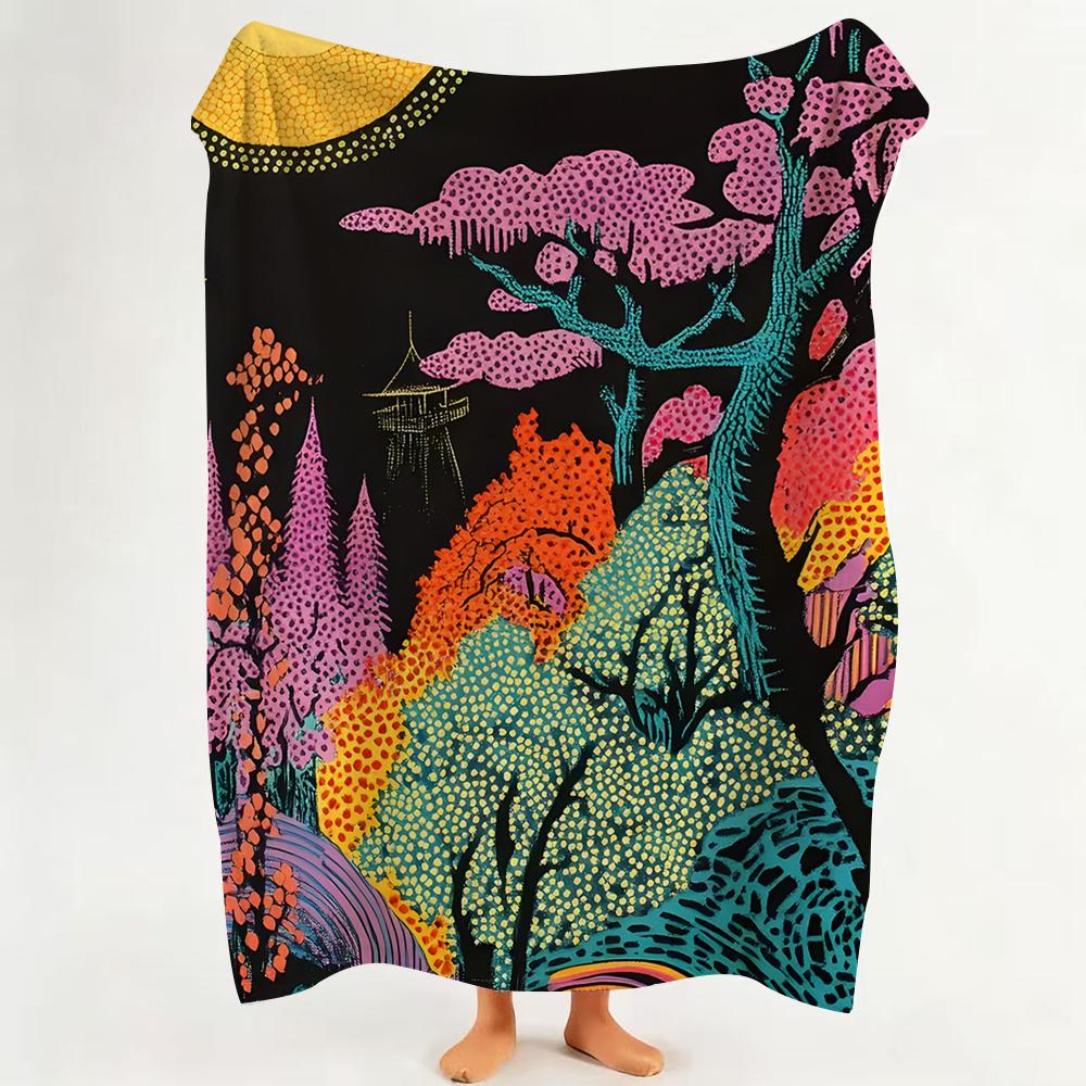 Artist Y Yayoi K Kusama a Art Throw Flannel Throw Blanket Suitable for Sofa Living Room Bedroom