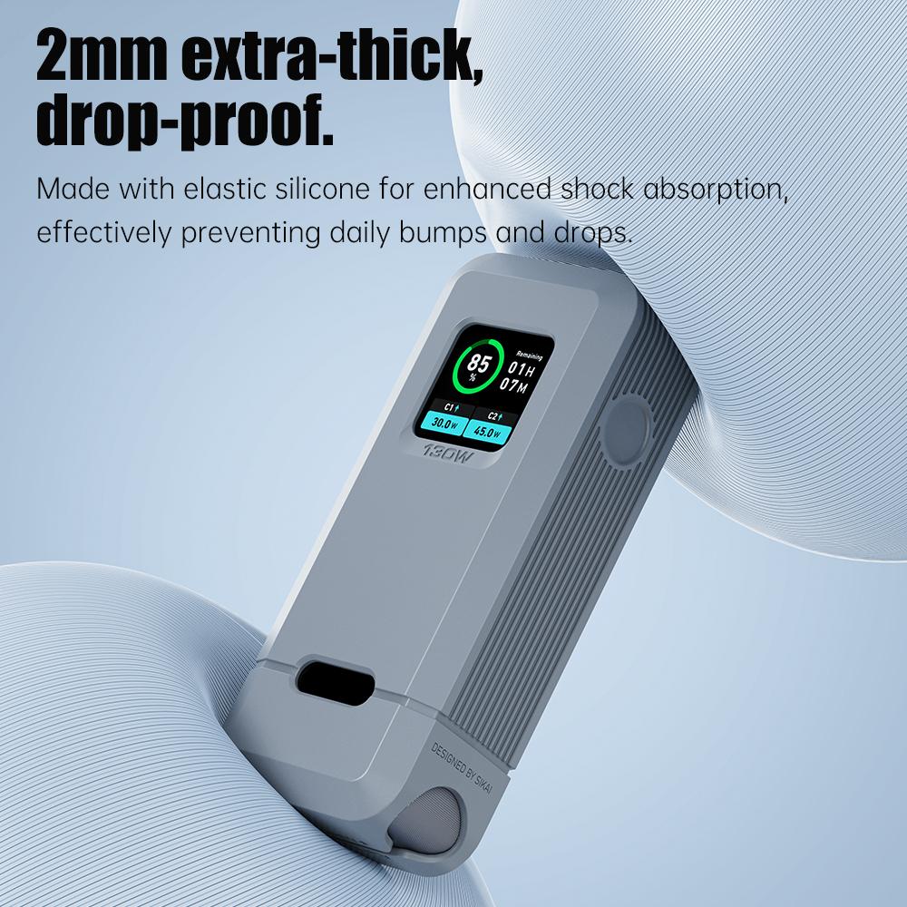 Silicone Protective Cover Silicone Case for Anker Prime Power Bank 12,000 mAh 130W TF/SIM Card Storage Travel Carrying Case