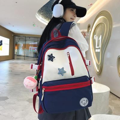 Contrasting Color Women's Backpacks  New High Quality High Quality Middle and High School Student Backpacks