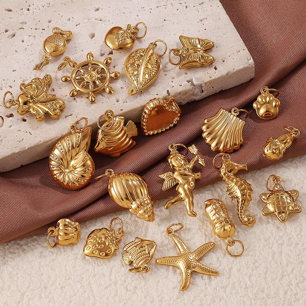 Stainless Steel Starfish Pendant Necklace Gold Sea Life Pendant Necklace Pendant Stainless Steel Diy Jewelry