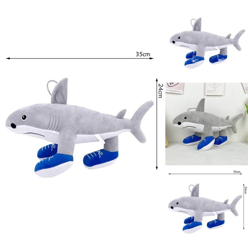 Shark Plush Toy With Pp Cotton Filling Short Plush Animal Stuffed Doll For Kids