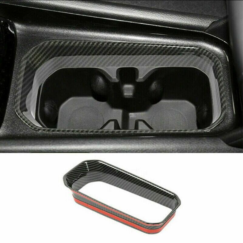 For Jeep Compass  Carbon Fiber Inner Front Cup Holder Cover Decor Ring Trim