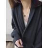 Women's Knitted Cardigan Autumn and Winter Fashion Lapel Loose Sweater Jacket Top